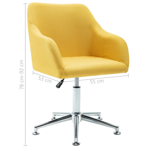 Thomas - Swivel Dining Chairs 6 pcs Yellow Fabric